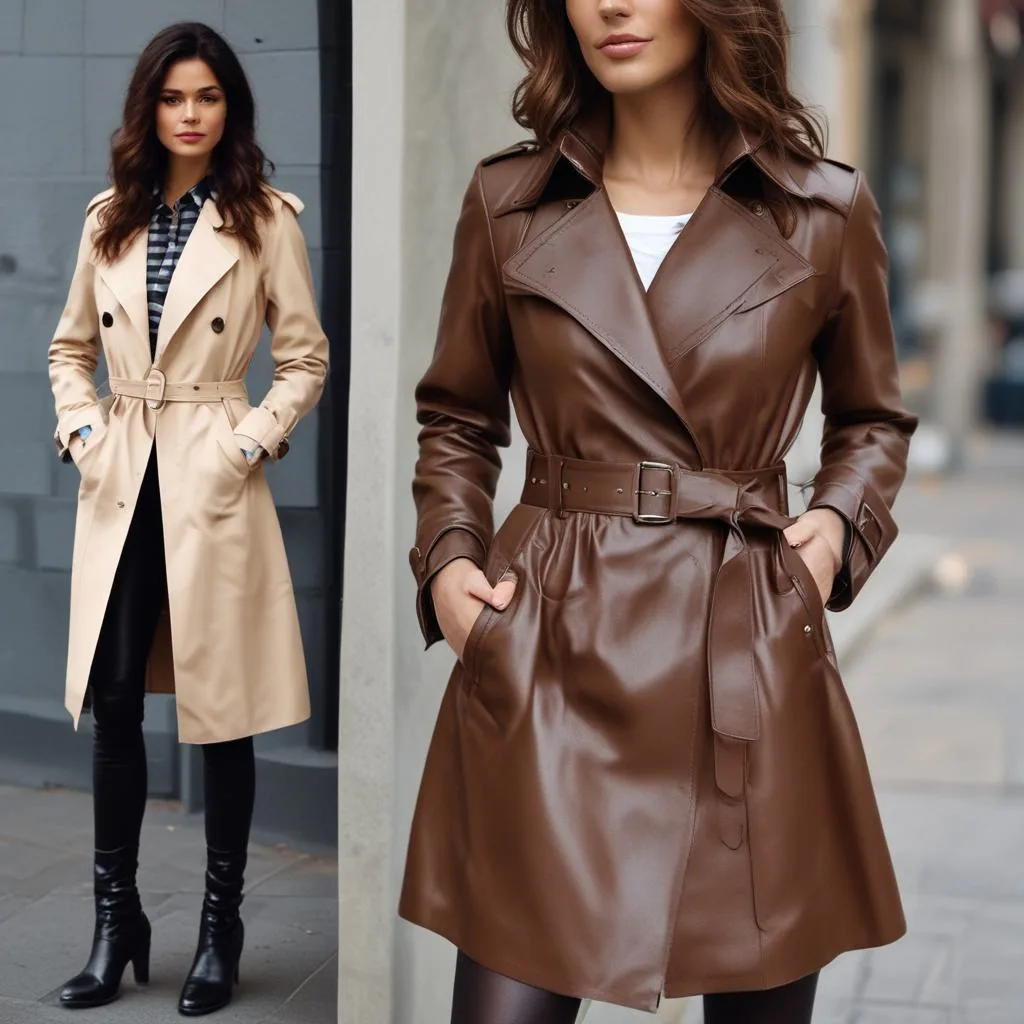 leather trench coat for women